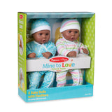 Melissa & Doug Mine to Love Twins Tyler & Taylor Dolls (African American)-Dolls & Bears:Dolls-Melissa & Doug-15 inch Doll sets,Baby Dolls,Melissa & Doug,Mine to Love,New,New Boxed Sets-The Dollhouse Shop